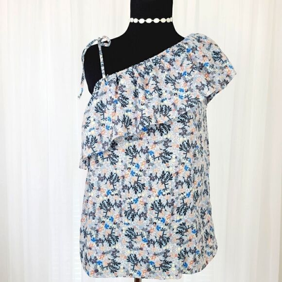 La Vie Rebecca Taylor One Shoulder Ruffle Floral - Picture 1 of 6
